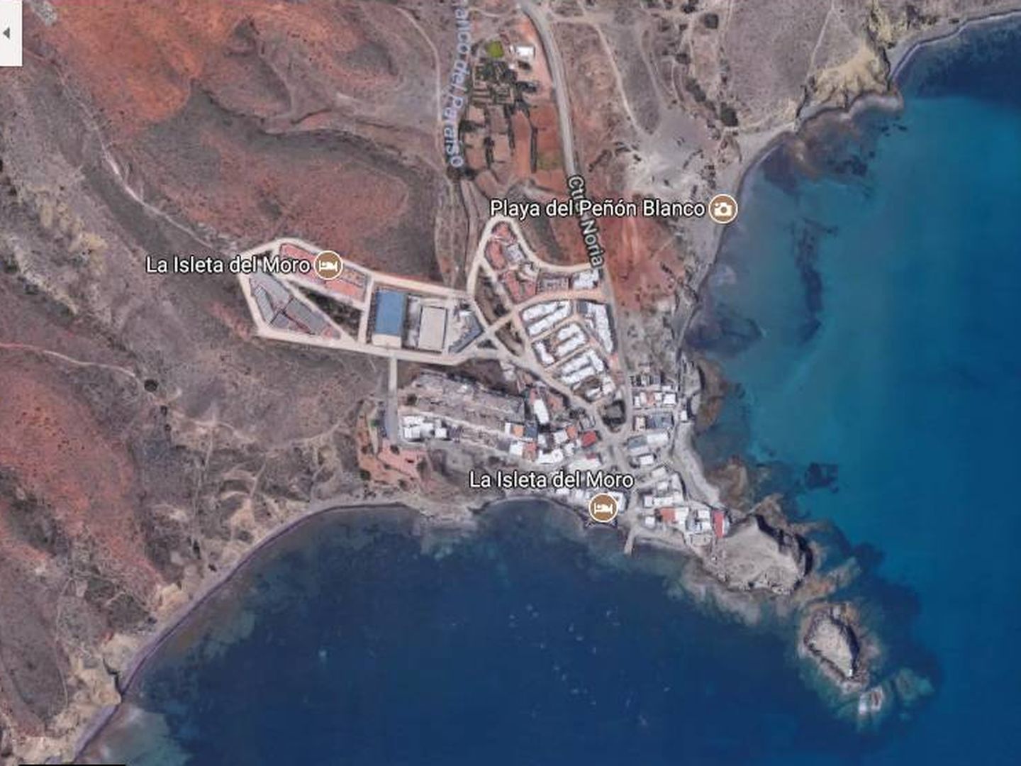 Vista aérea de La Isleta del Moro, donde vive Ramón Colau. (Google)