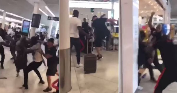 Foto: Montaje con imágenes de la pelea entre raperos en el aeropuerto de Orly