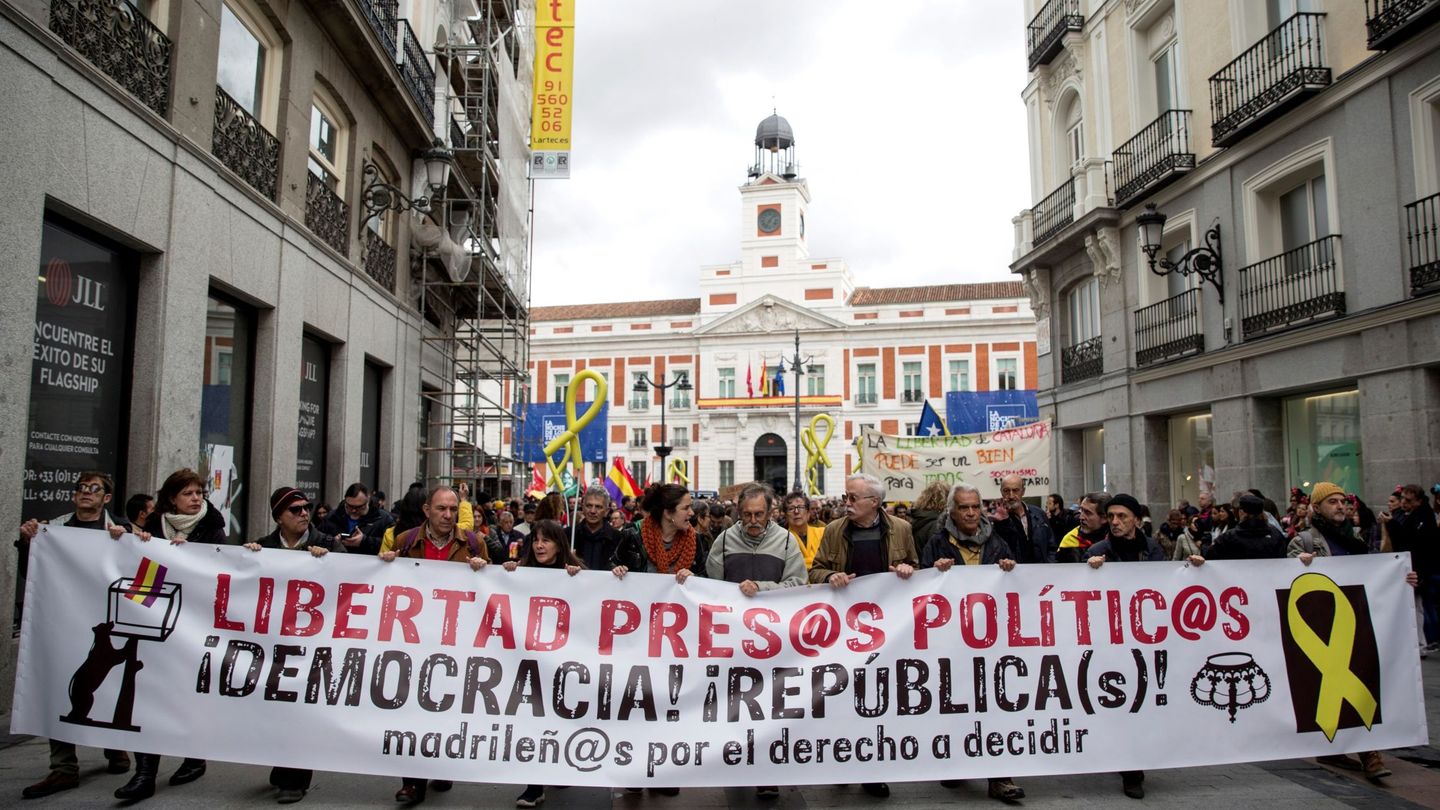 Manifestación de 'Madrileños por el derecho a decidir' en Madrid. (EFE)