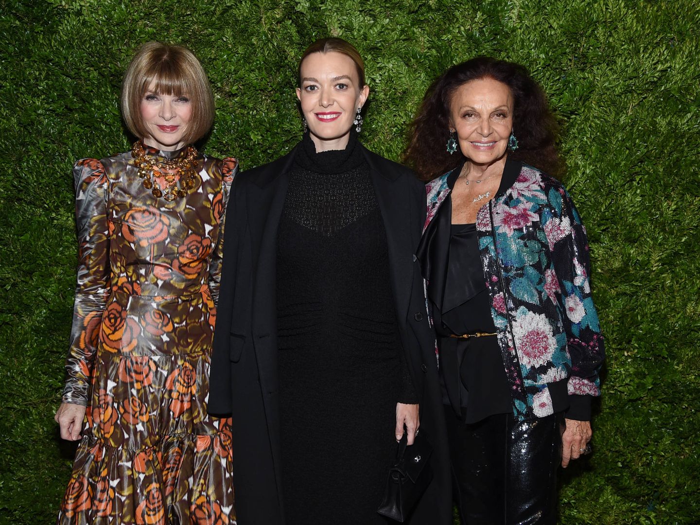 Anna Wintour, Marta Ortega y Diane von Furstenberg en la entrega de premios (Getty)