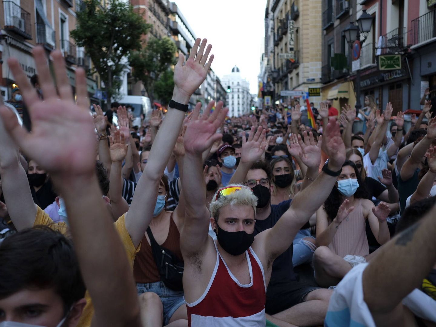 Un momento de la manifestación en Madrid. (Sergio Beleña)