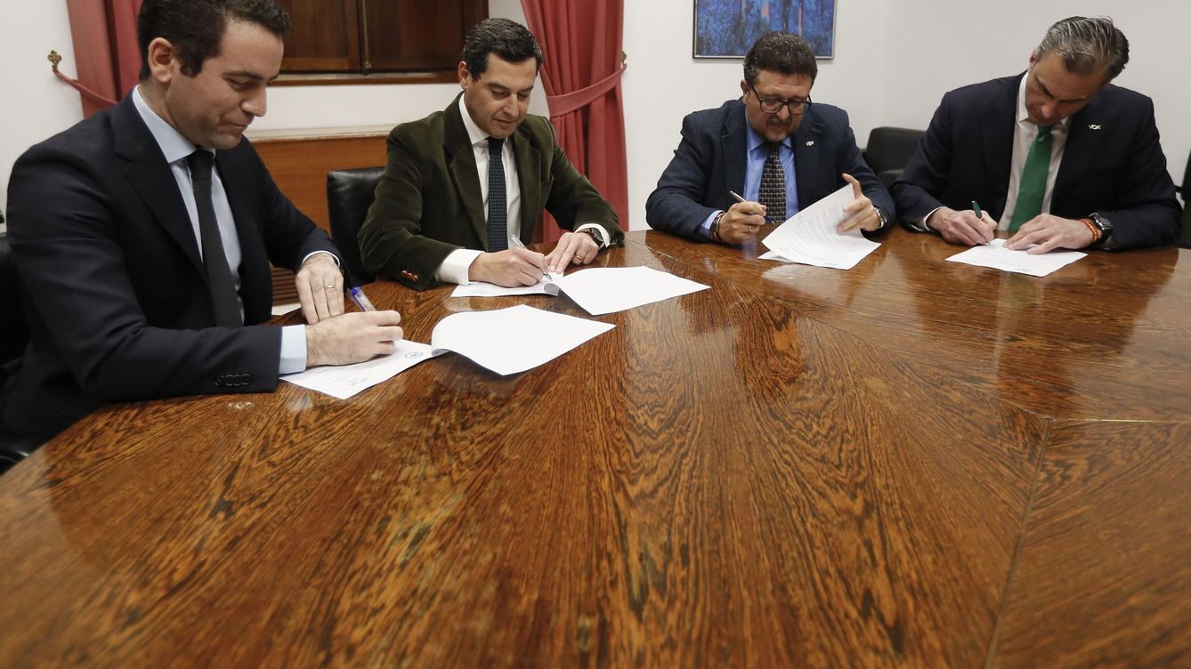 Foto: Partido Popular y Vox cerraron el miércoles un acuerdo para apoyar la investidura de Juan Manuel Moreno. (EFE)