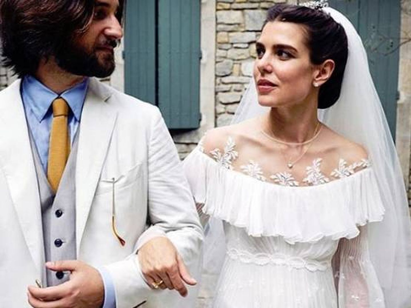 Carlota y su marido, el día de su boda en 2019. (Palacio de Mónaco)