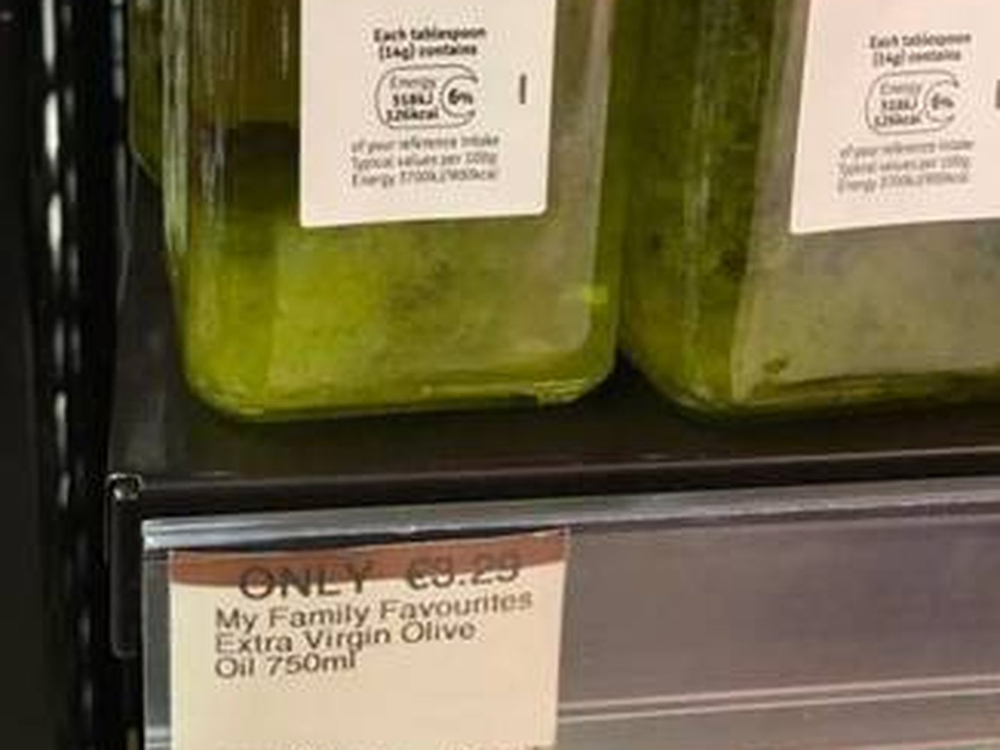 Precio del aceite de oliva virgen extra en Dublín.