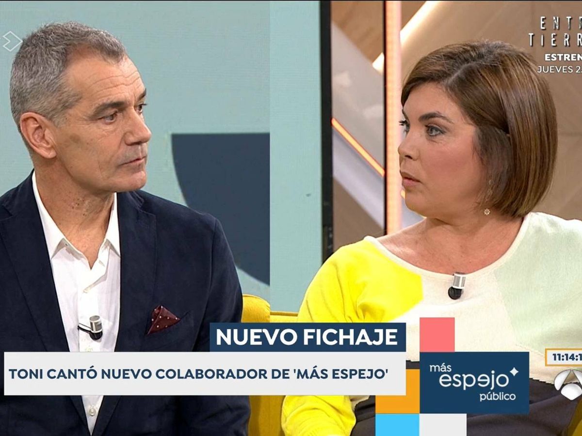 Foto: Toni Cantó y Samanta Villar, en 'Espejo público'. (Antena 3)