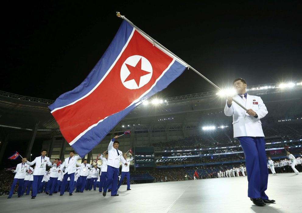 Foto: Imagen de la delegación de Corea del Norte durante los Juegos Asiáticos en Incheon (Reuters)