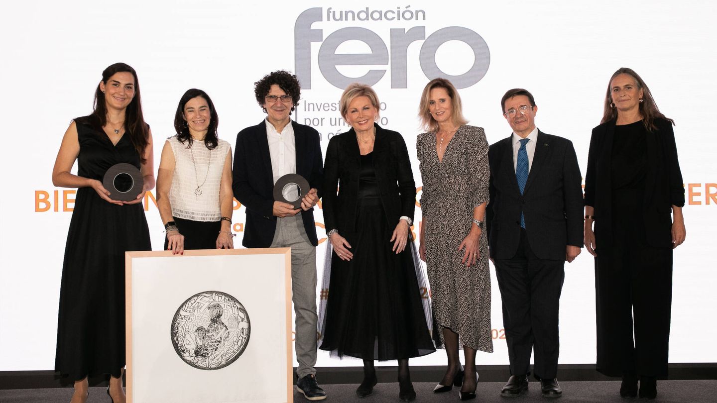 Desde la izquierda: Alexandra Avgustinova, Marta Alonso, Marcos Malumbres, Hanneke Derksen, Silvia Garriga, Andrés Cerv y Blanca Muntadas. Foto: Fundación FERO