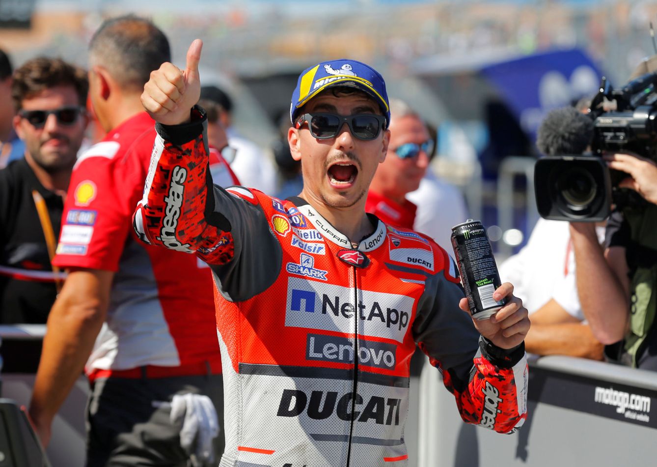 Jorge Lorenzo celebra una victoria con Ducati en 2018. (EFE)