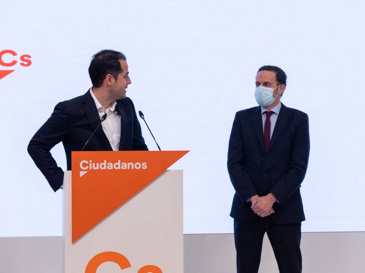 Foto: Ignacio Aguado y Edmundo Bal en la sede del partido. (Eugenia Morago)
