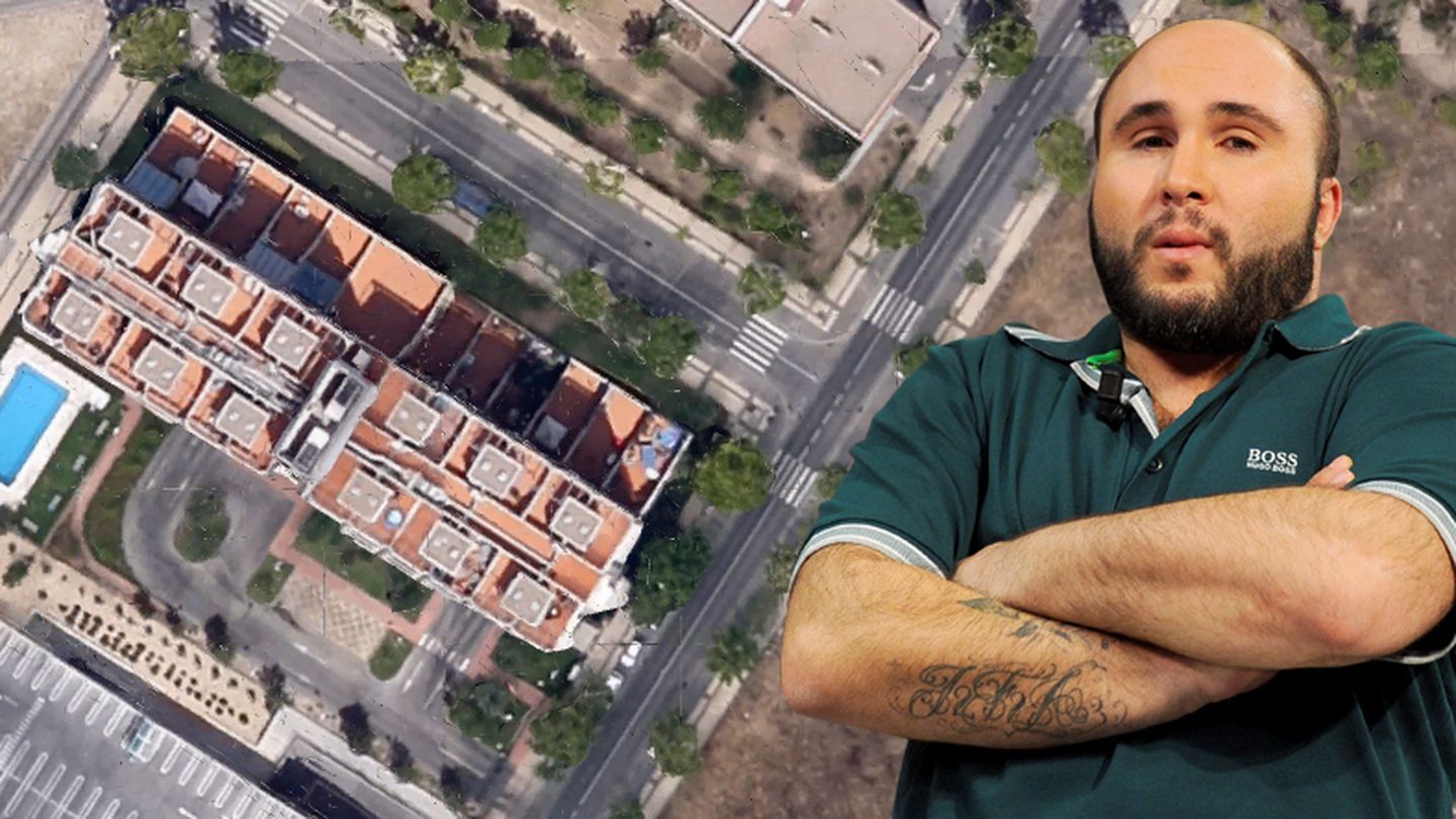 Kiko Rivera, con una imagen aérea de su loft en Madrid. (Montaje: Vanitatis)