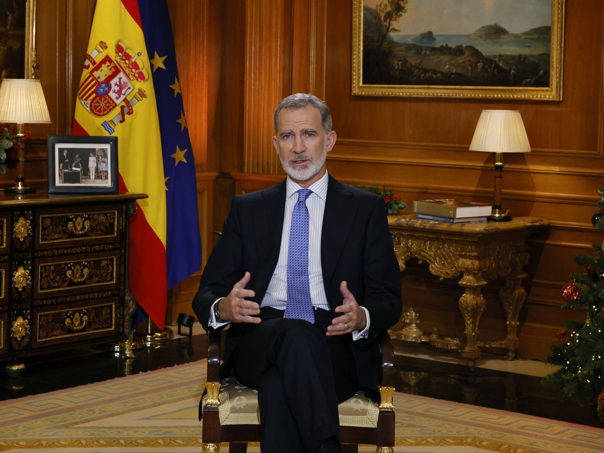 Foto: El Rey Felipe VI, en su mensaje de Navidad de 2023. (EFE/Ballesteros)