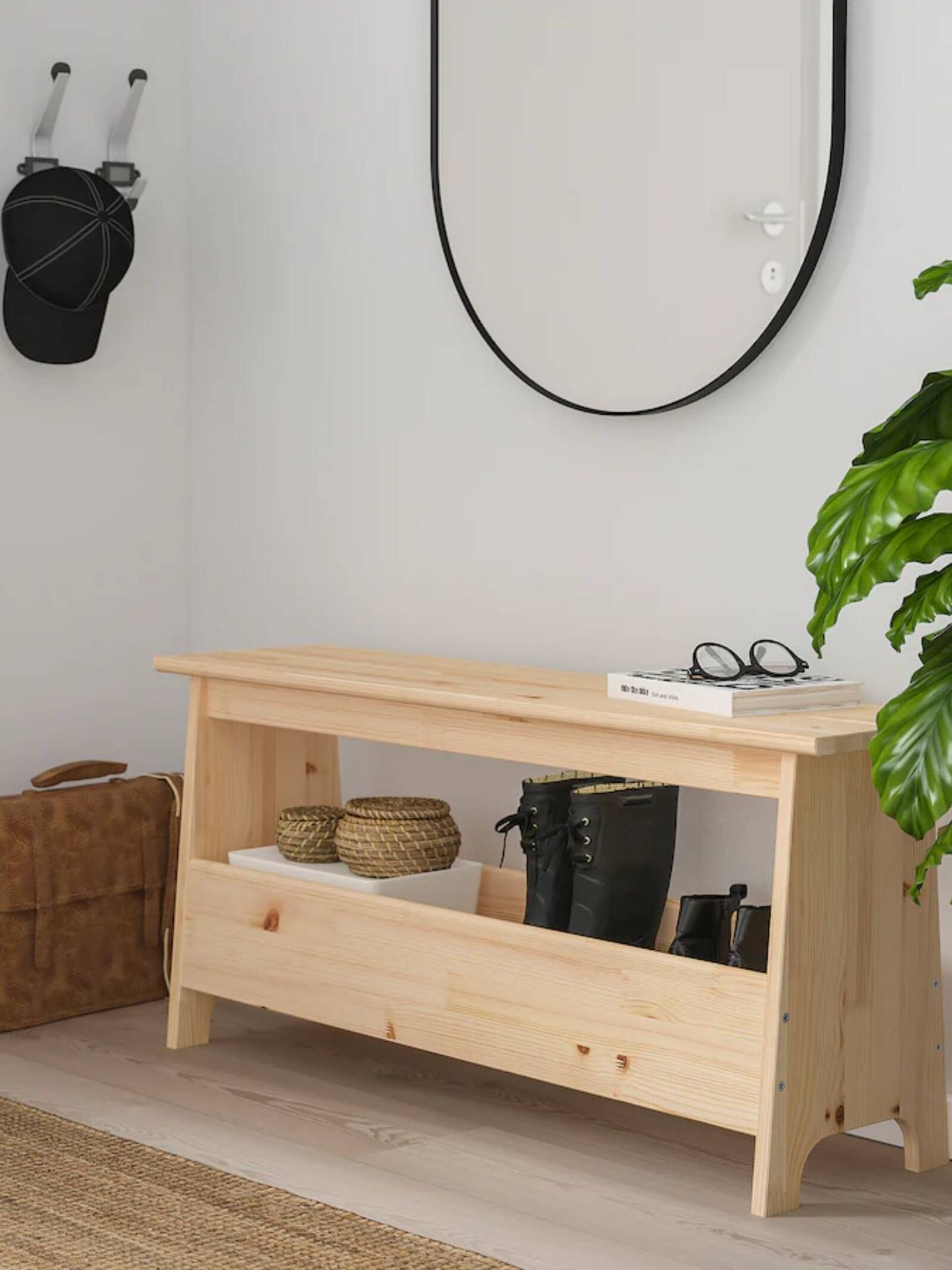 El banco de madera de Ikea ideal para cualquier estancia. (Cortesía)