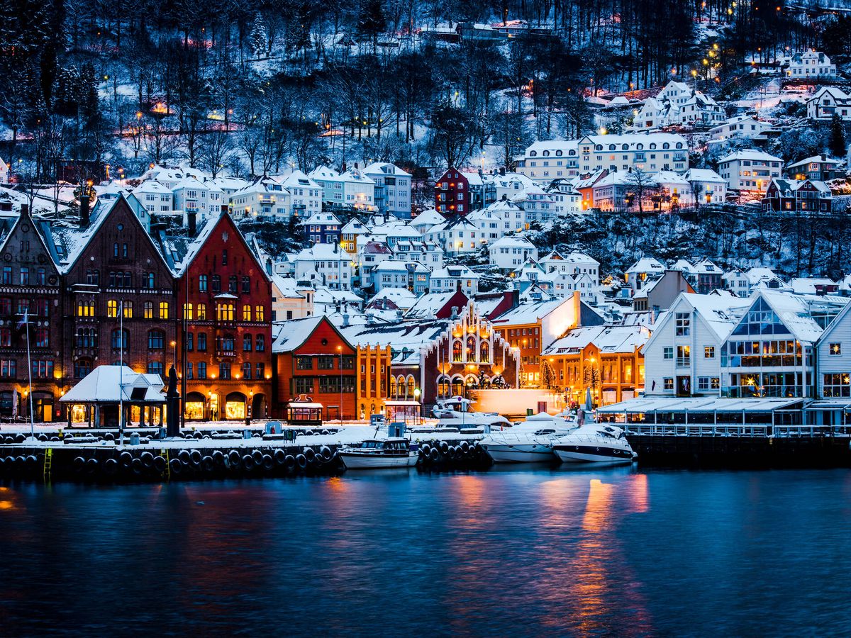 Foto: La ciudad noruega de Bergen en Navidad (Fuente: iStock) 