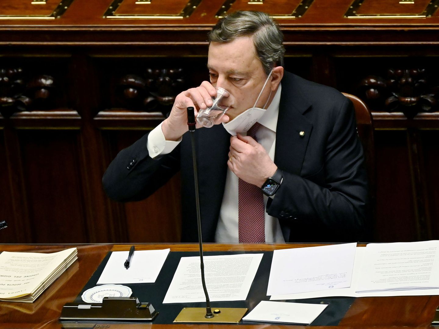Draghi, en su comparecencia ante el Parlamento italiano. (Reuters)
