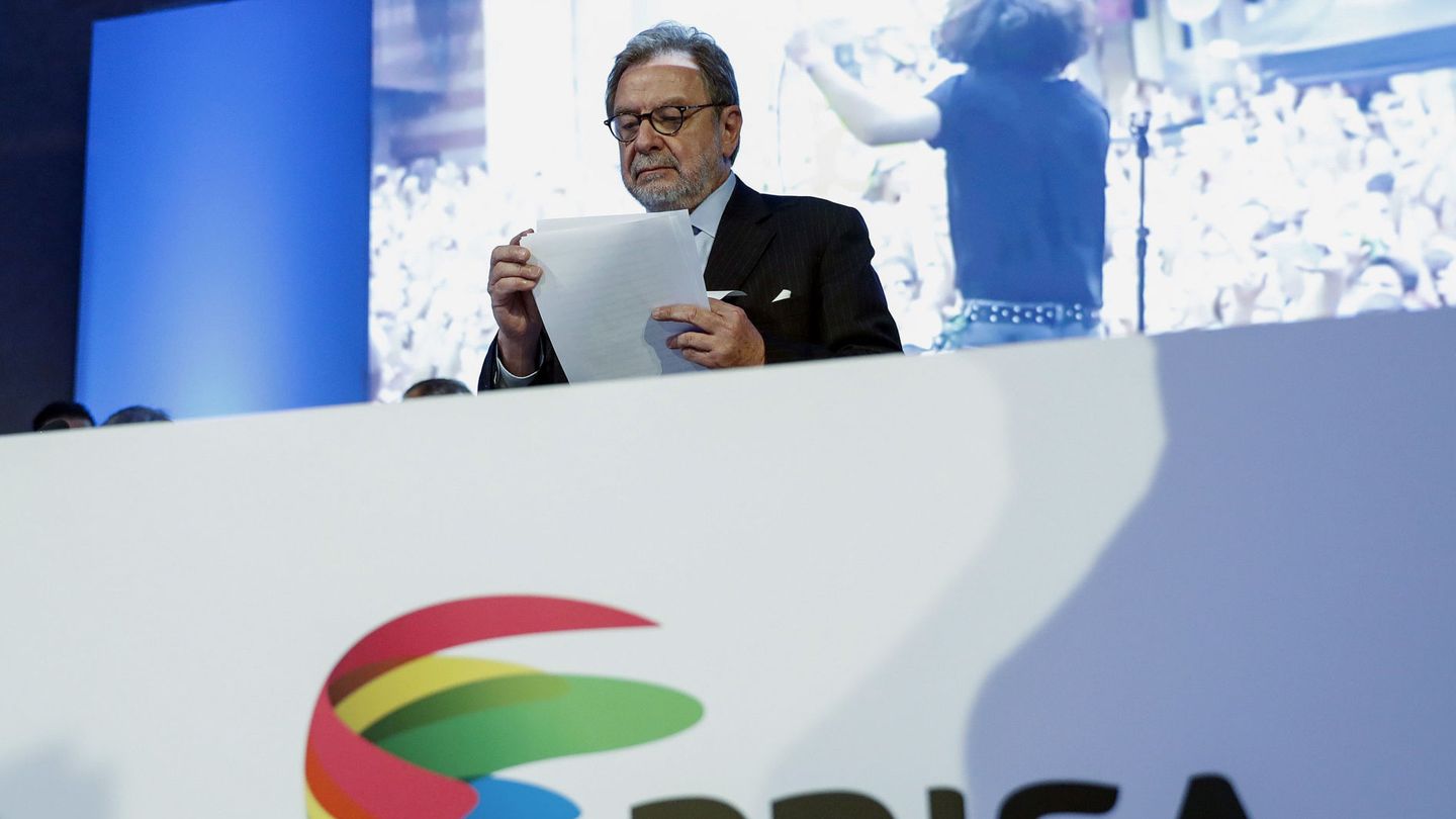 El presidente de Prisa, Juan Luis Cebrián, durante una junta general de accionistas de la empresa. (EFE)