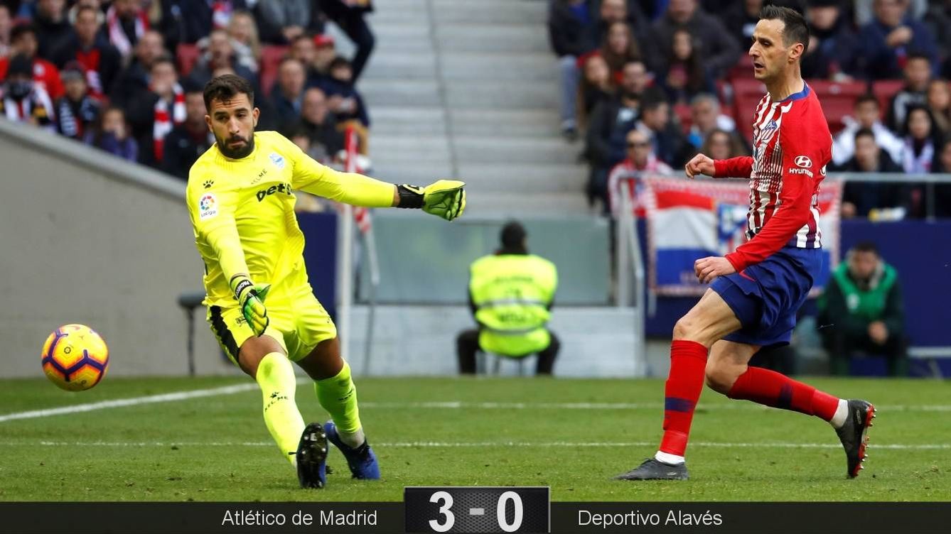 Foto: Kalinic marcó su primer gol en Liga con el Atlético de Madrid. (EFE)