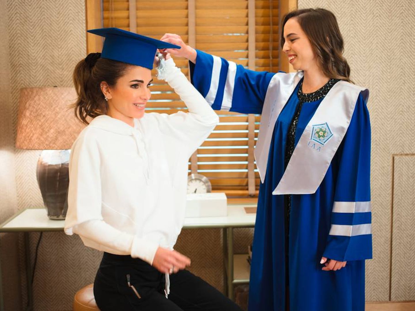 Rania durante la graduación este año de la princesa Salma. (Getty)