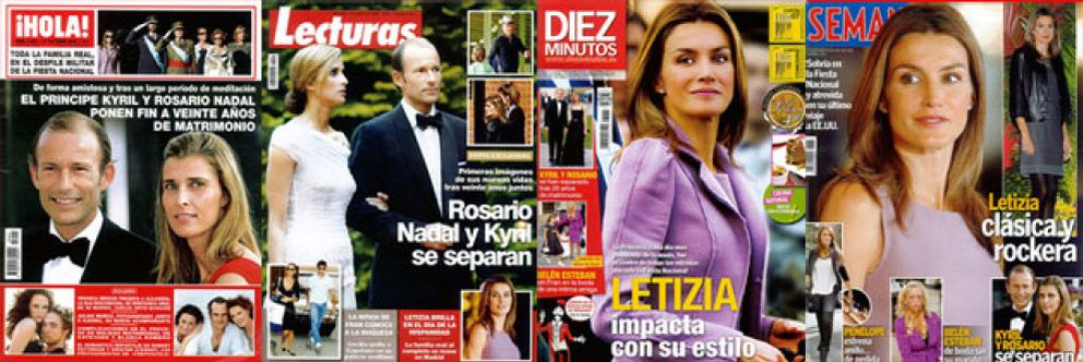 Foto: Dos portadas para Letizia, dos para Kyril y Rosario