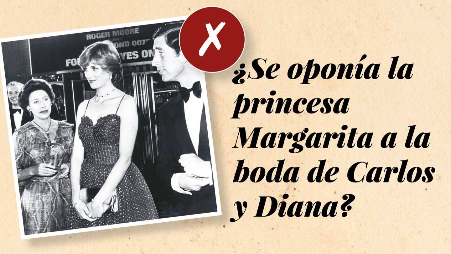 La princesa Margarita, junto a Carlos y Diana. (Cordon Press)