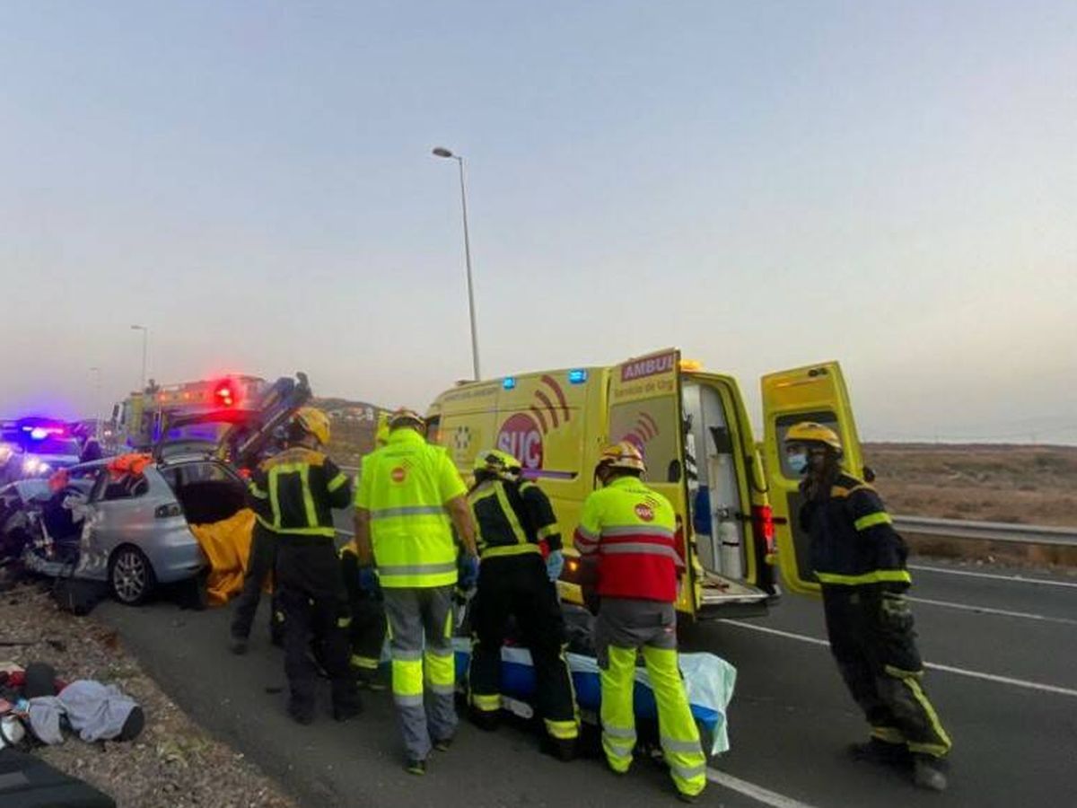 Foto: Imagen de un accidente de tráfico. (112 Canarias)