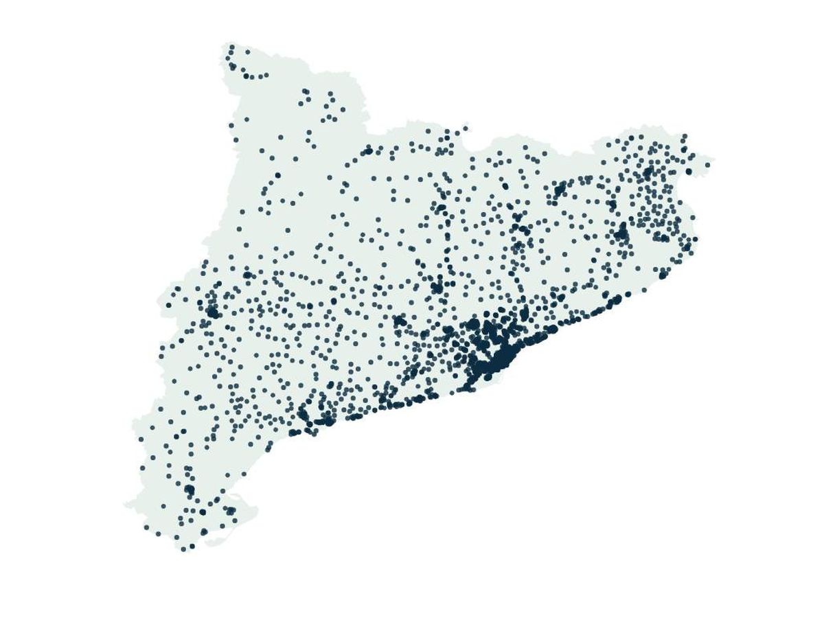 Foto: Mapa de los locales de votación en Cataluña. (EC)