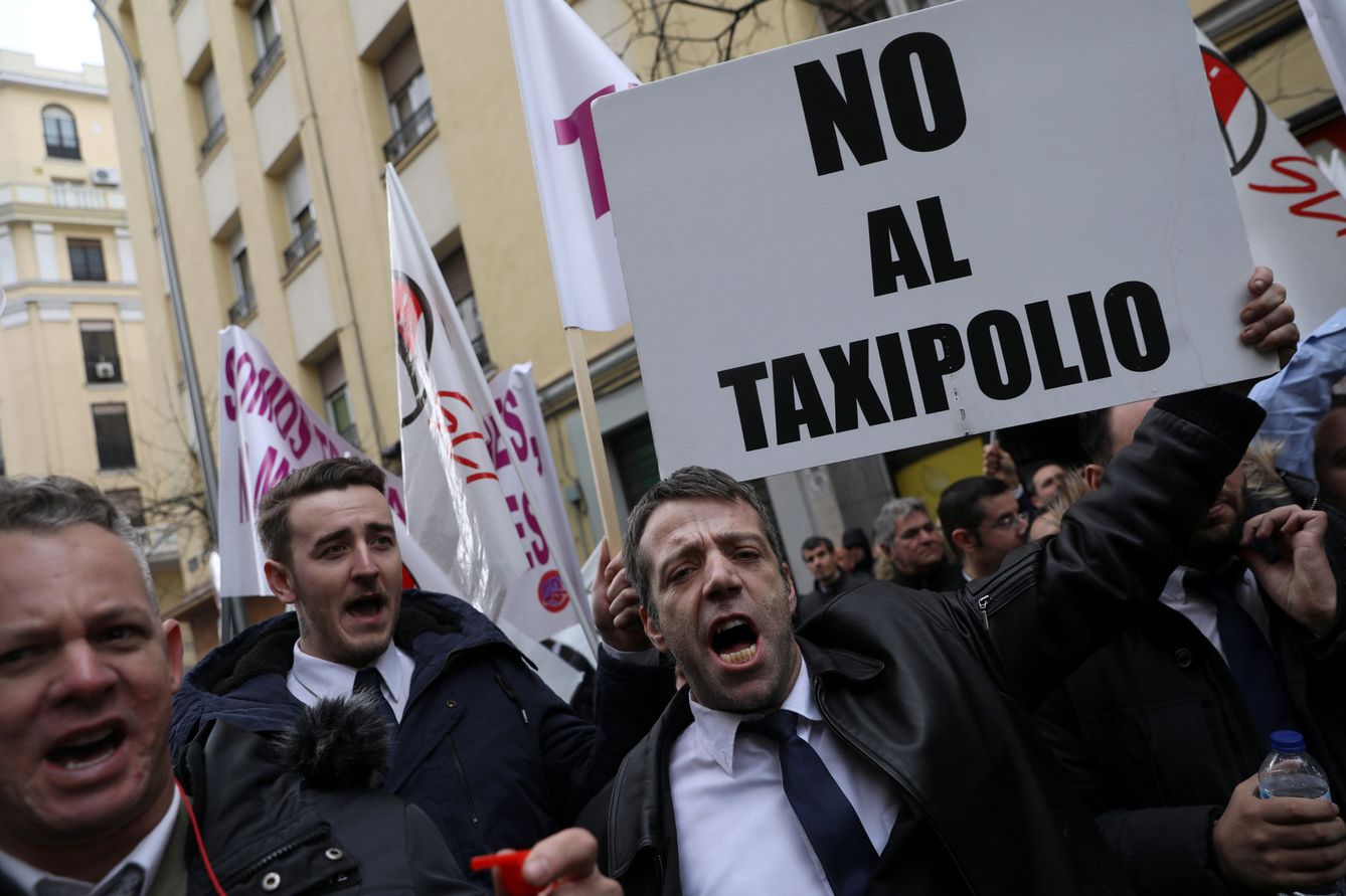 Protestas de las VTC en Madrid. (Reuters)