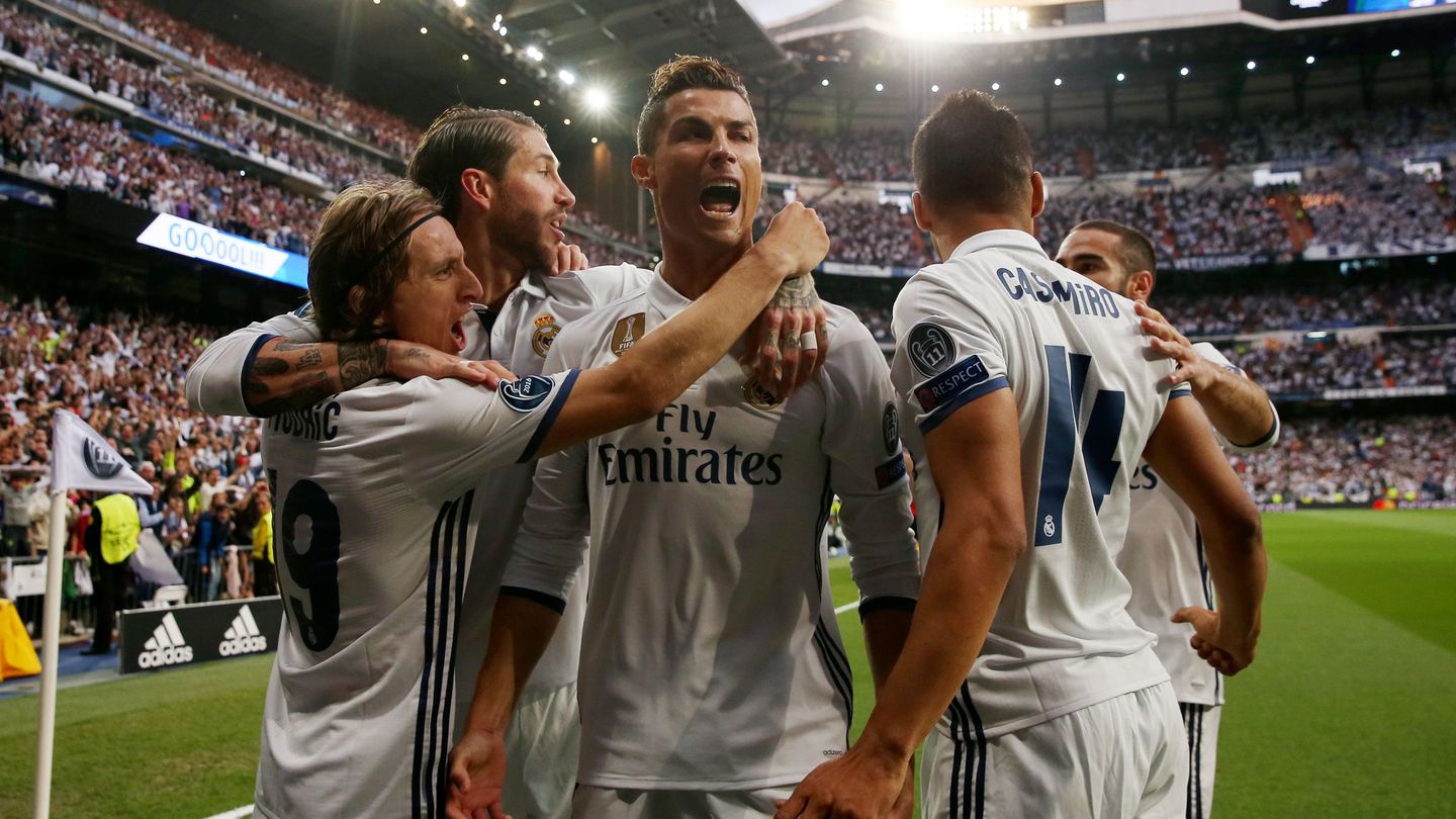 Cristiano celebra su primer gol al Atlético de Madrid en la ida de las semifinales de la Champions. (Reuters)