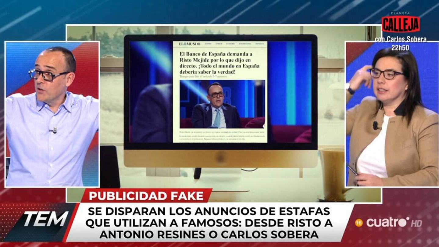 El presentador Risto Mejide junto a la diputada del PP, Ana Vázquez. (Mediaset)