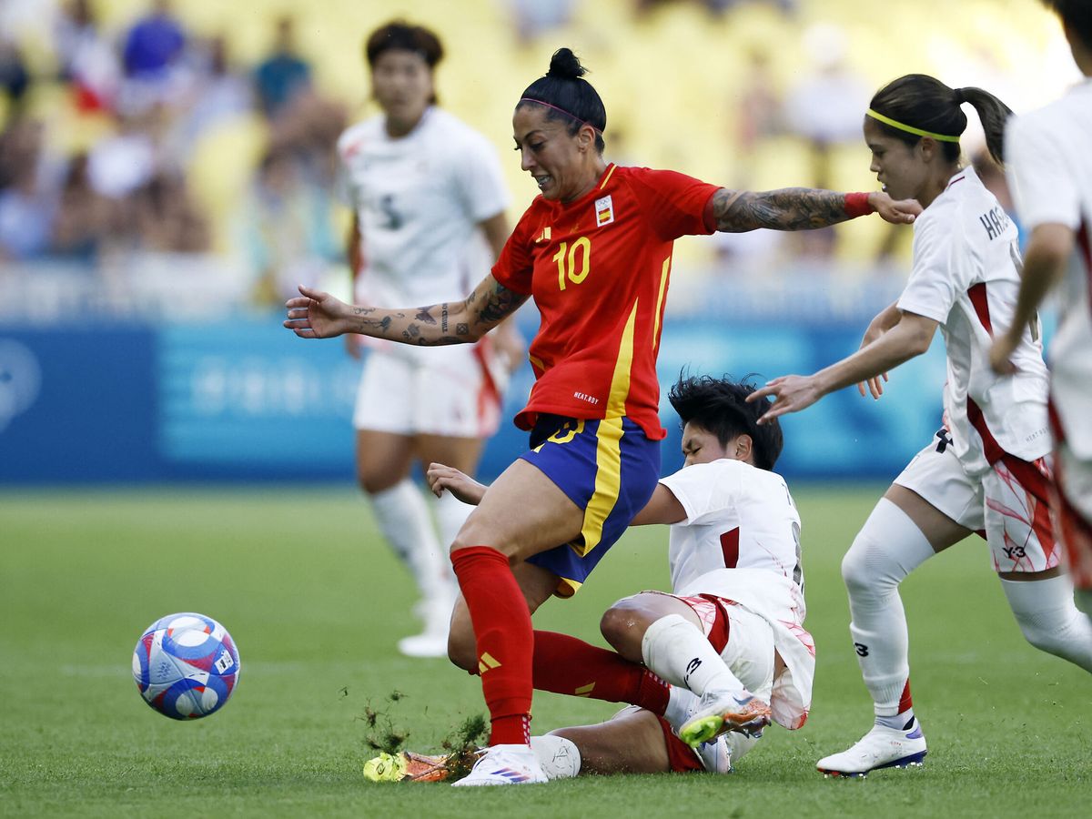 Foto: Jennifer Hermoso en los minutos que jugó contra Japón. (Reuters/Stephane Mahe)