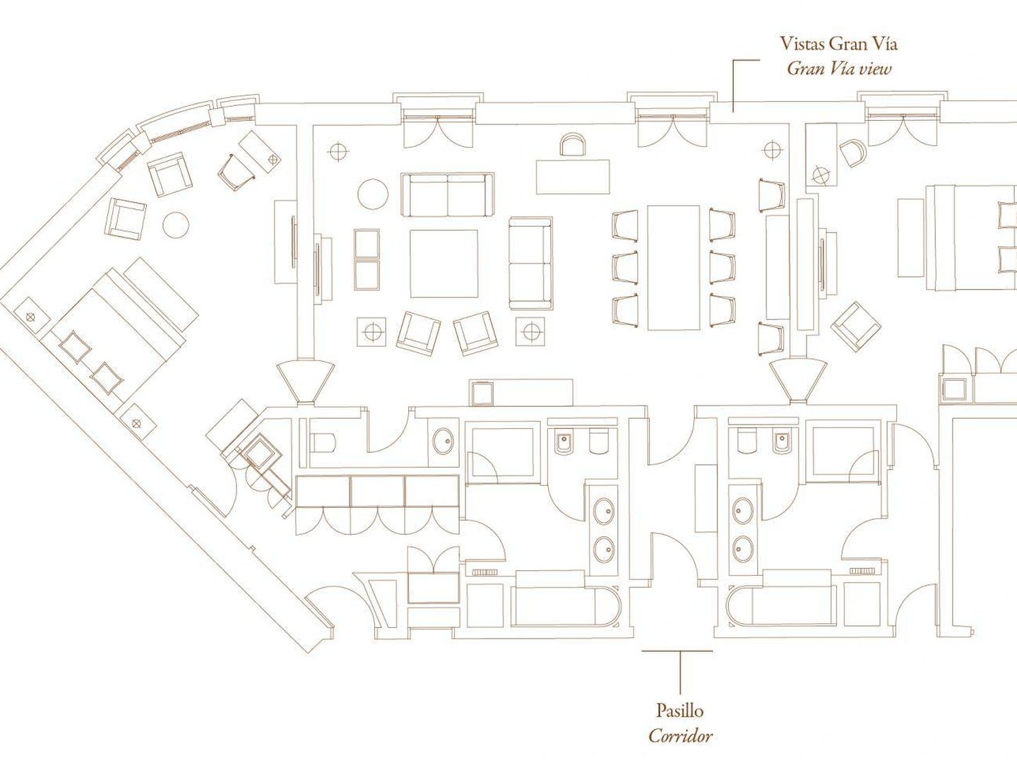 Plano de la suite en la que se ha alojado Woody Allen.