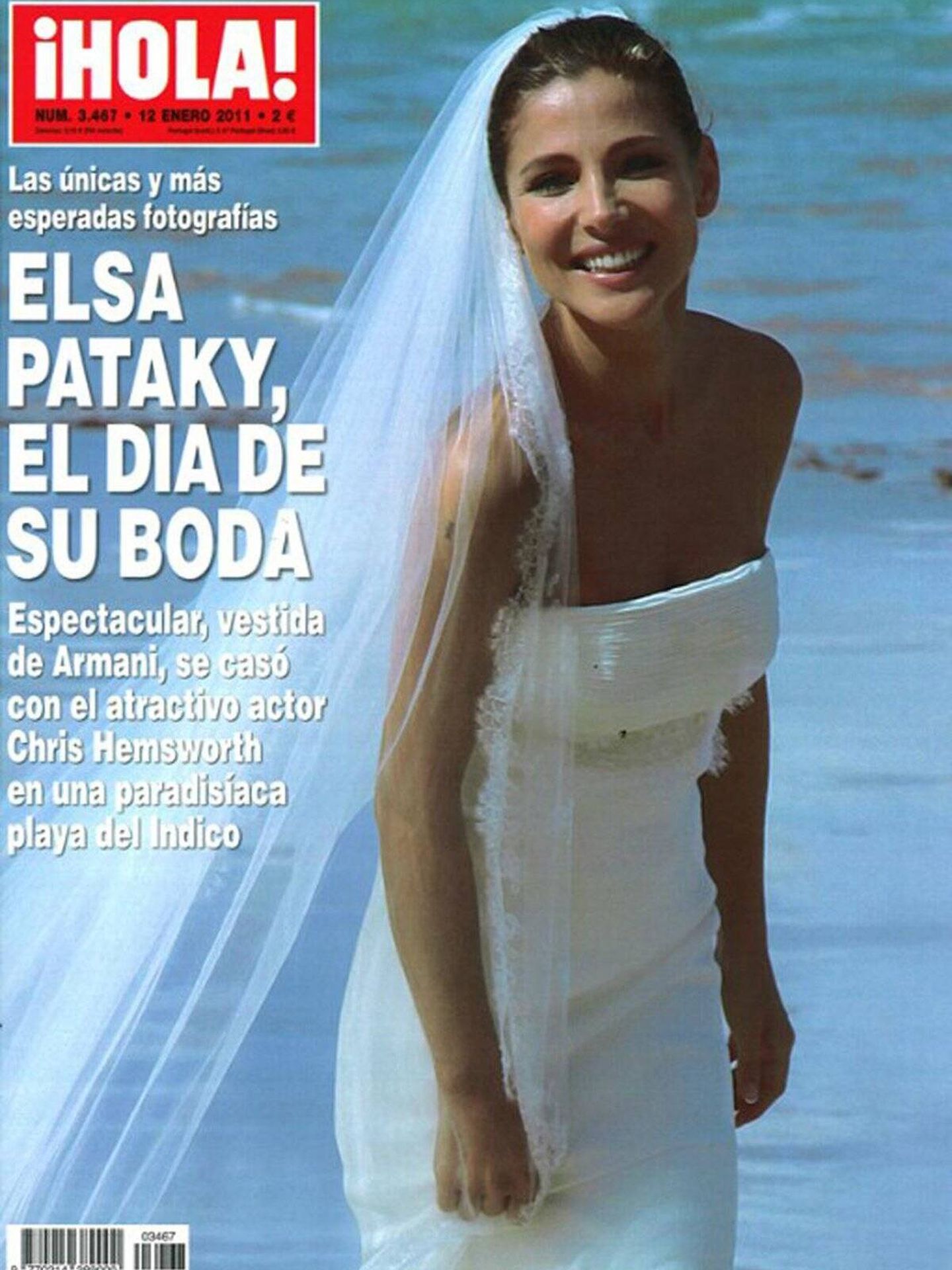 La portada de '¡Hola!' con Elsa Pataky de novia. ('¡Hola!')