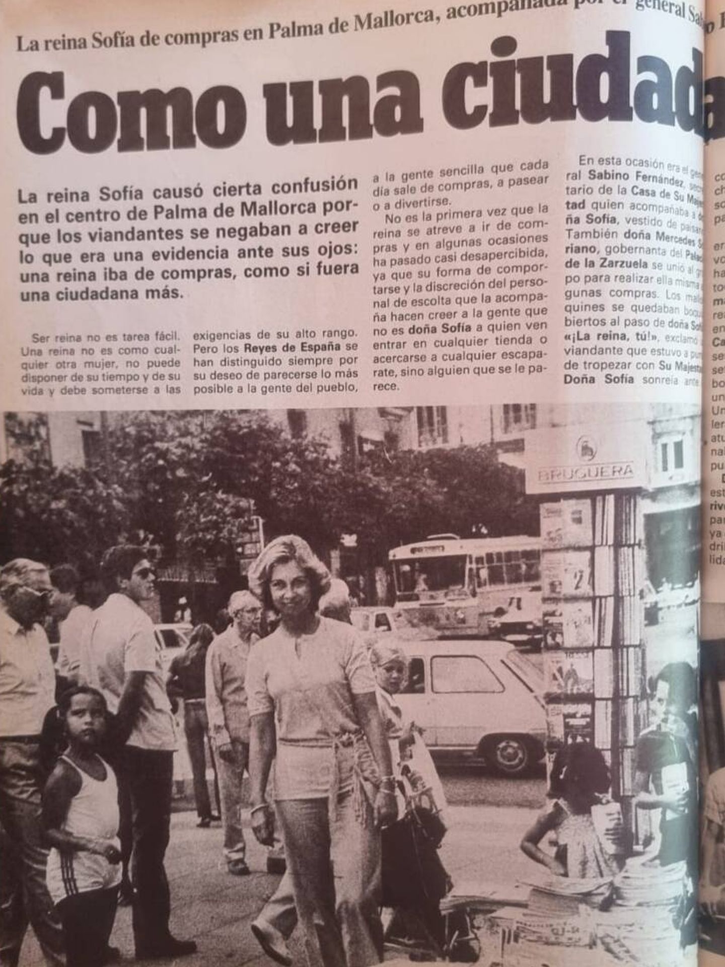 Imagen del reportaje de la revista 'Tiempo' a la reina Sofía en 1988. (Paloma Barrientos)