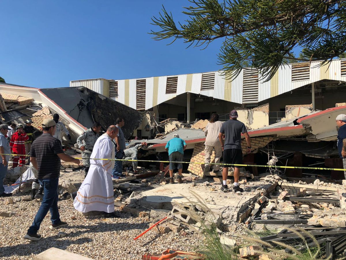 Foto: La iglesia derrumbada en Ciudad Madero. (Reuters)