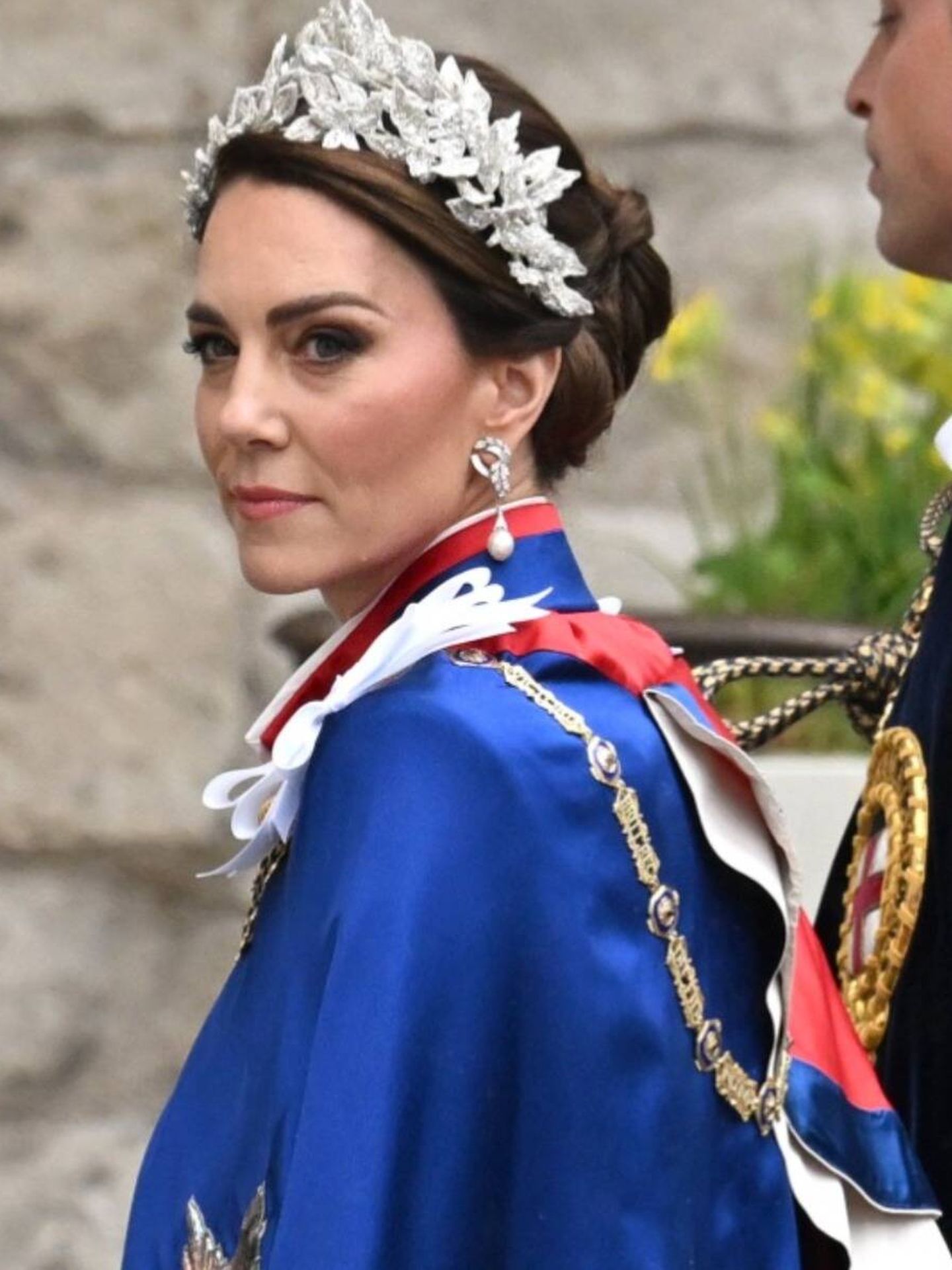 Kate Middleton, a su llegada a la coronación de Carlos III. (Getty) 