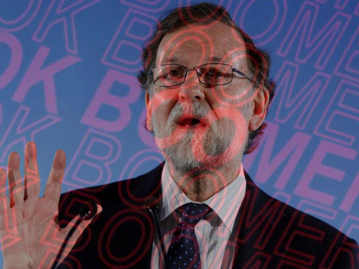 Foto: Mariano Rajoy con el lema 'Ok Bloomer'.