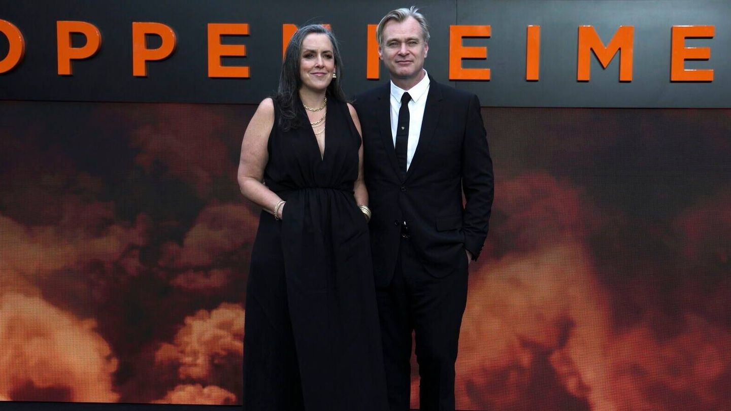 Emma Thomas y Christopher Nolan, durante el estreno de 'Oppenheimer'. (EFE)