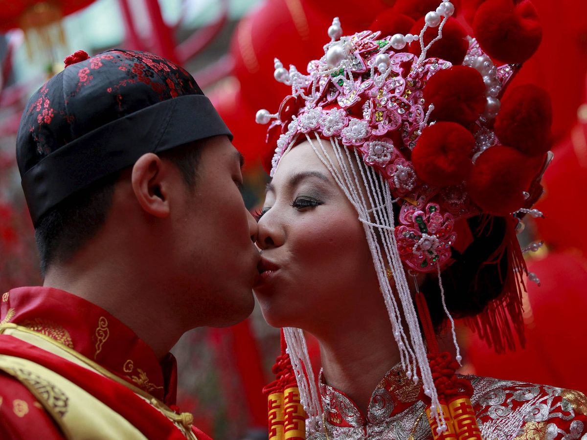 Foto: Imagen de archivo de una boda tradicional china. (EFE)