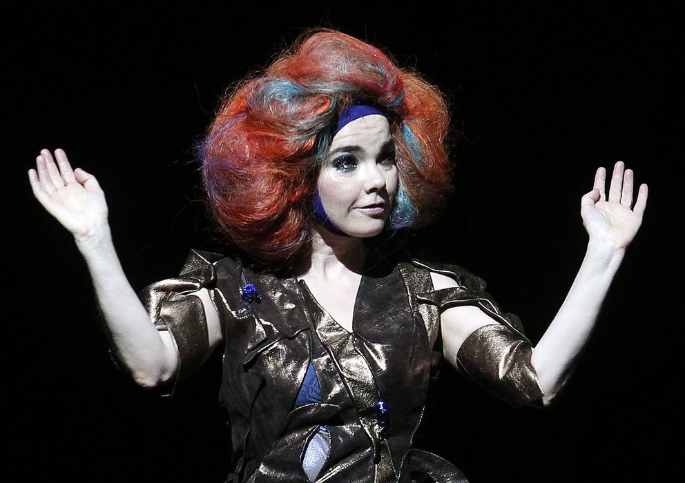 Foto: La cantante islandesa Björk durante su actuación en el primer día del festival Lollapalloza, en Chile, 2012. (EFE)