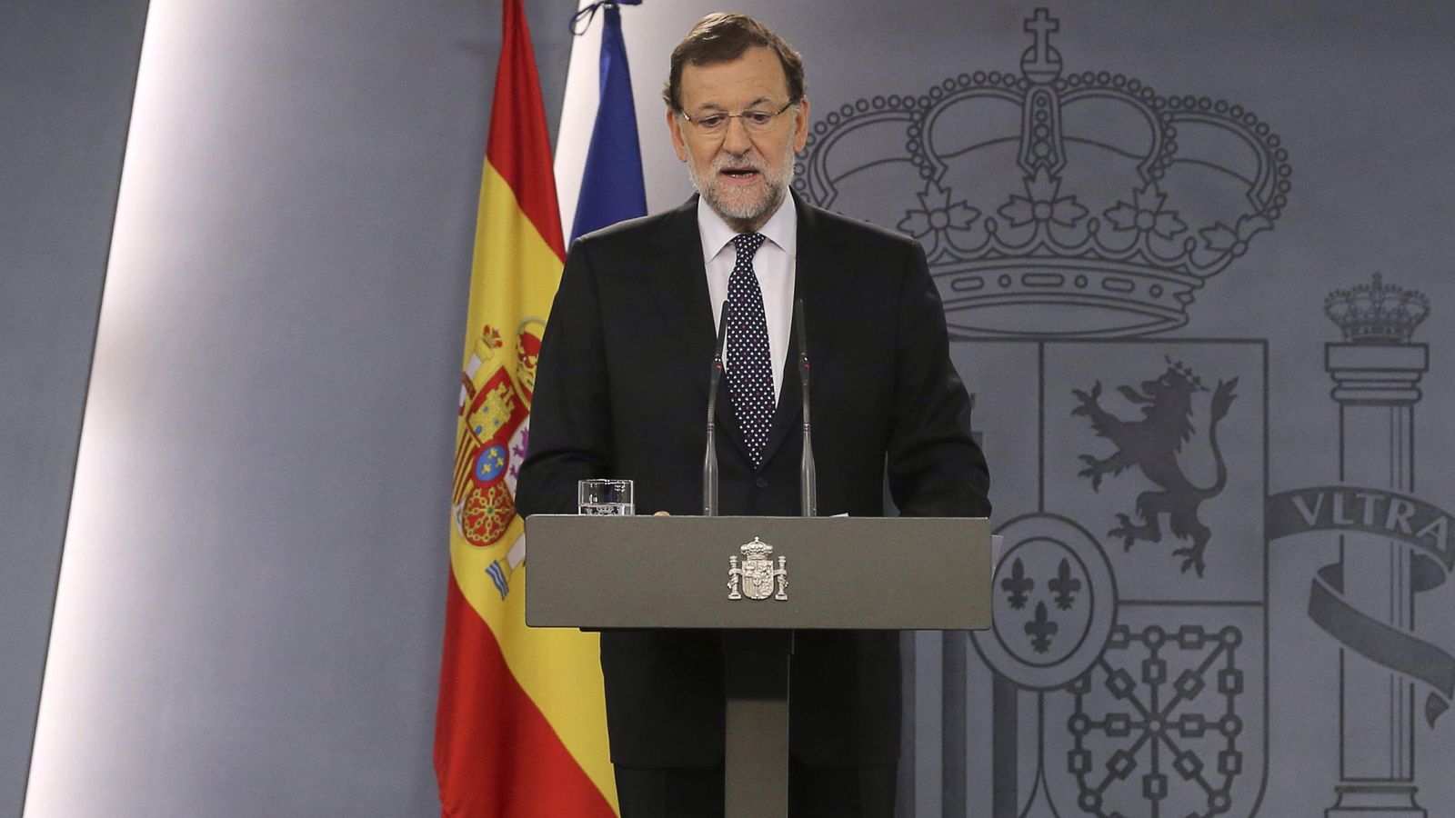 Foto: El presidente del Gobierno, Mariano Rajoy, durante su comparecencia institucional. (EFE)