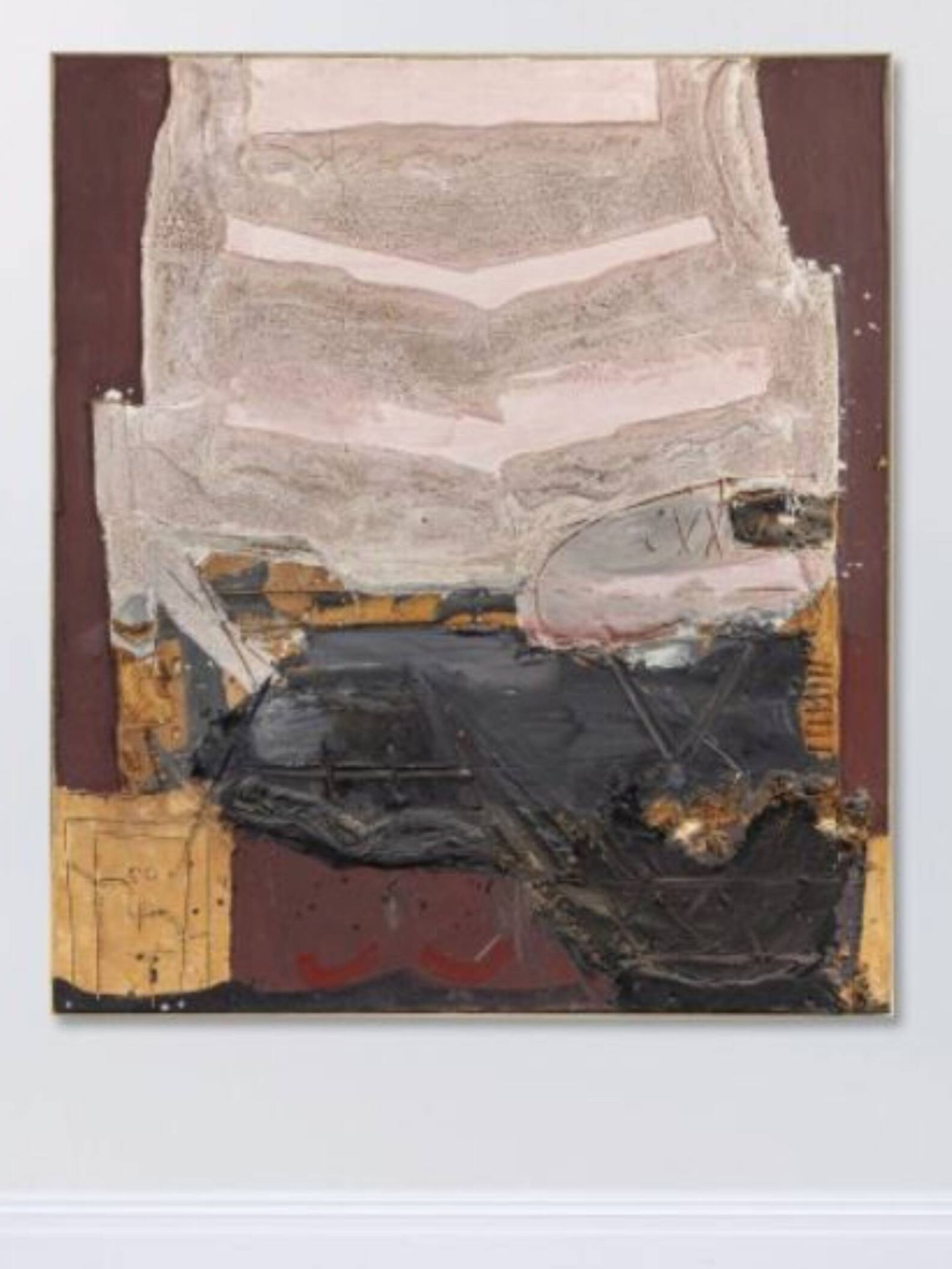 El cuadro de Antoni Tàpies subastado como parte de la colección de la familia Fierro. (Cortesía/Sotheby's)