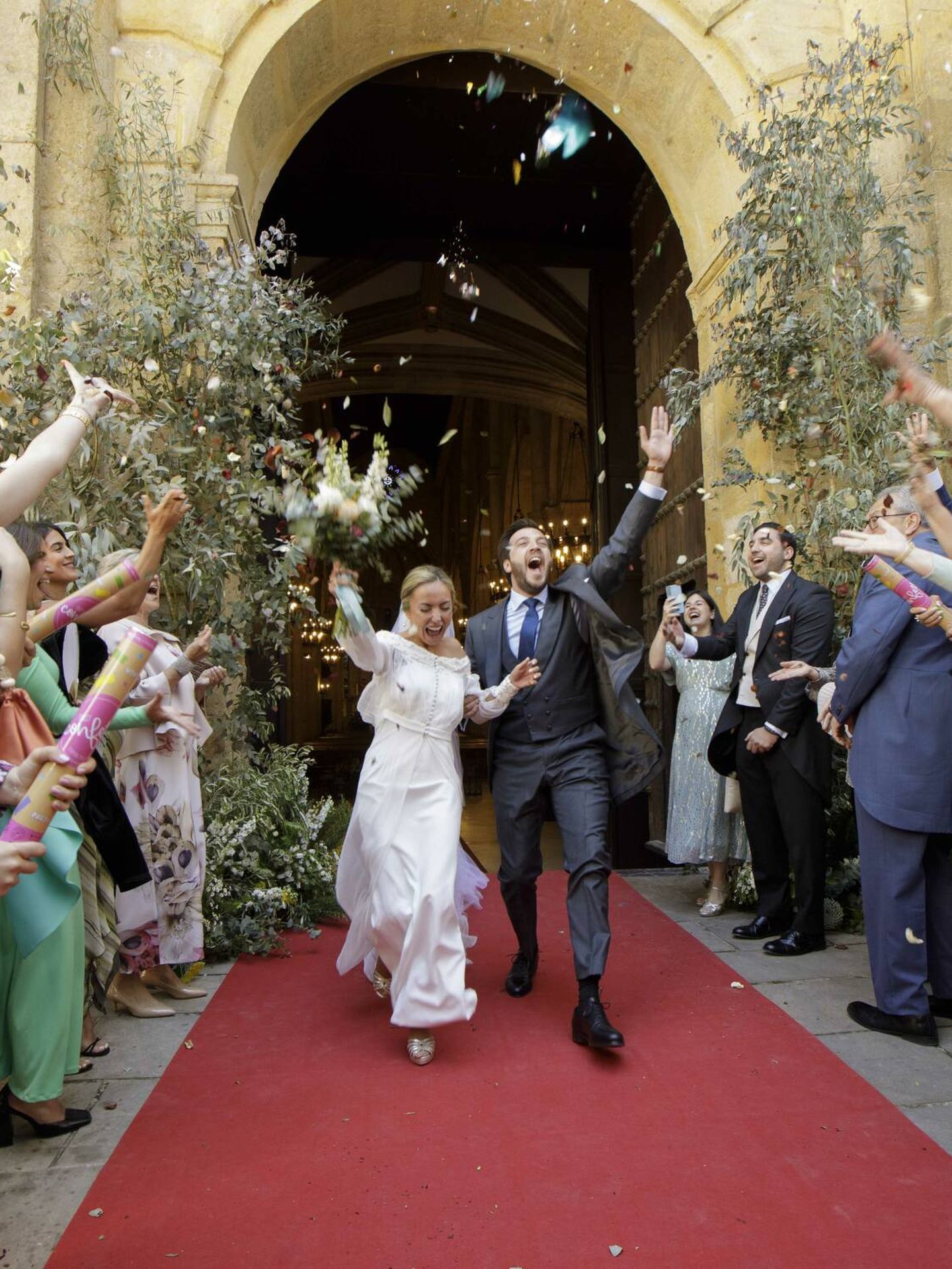 La boda de Cristina y su vestido de novia de Nicolás Montenegro. (Kiko Simeón)