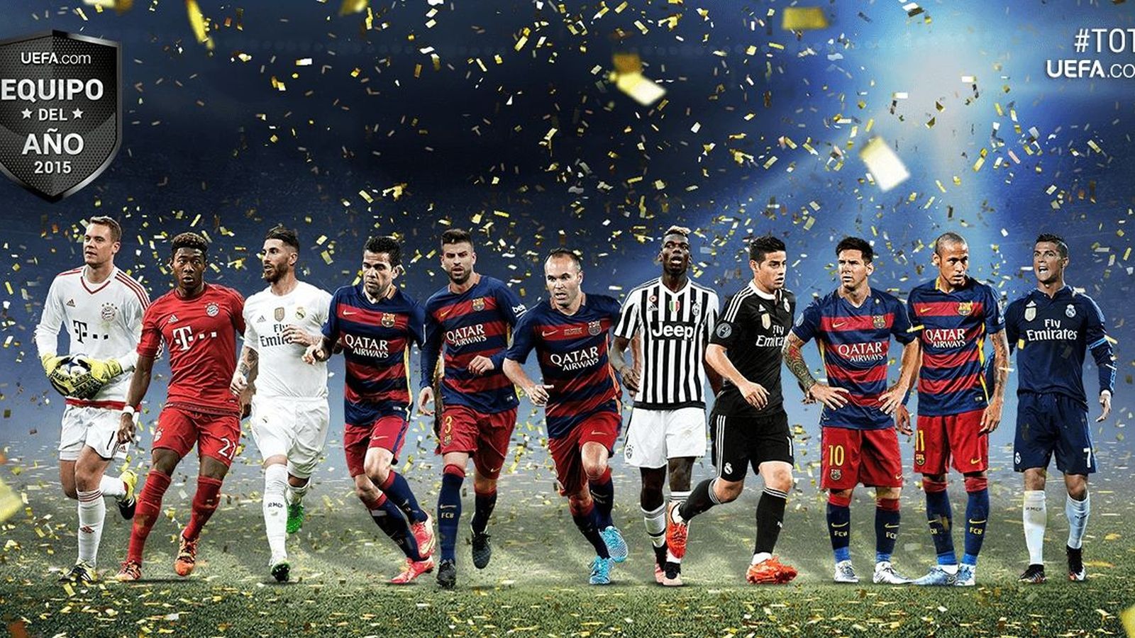 Foto: El XI ideal de 2015 según los usuarios de UEFA.com (FOTO: UEFA).