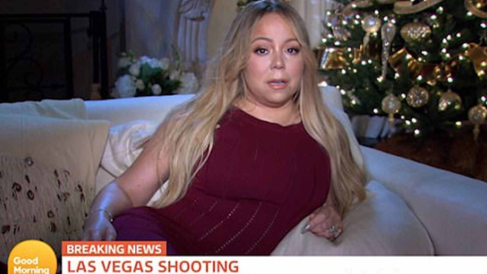 Foto: La cantante Mariah Carey en su declaración de la polémica. 