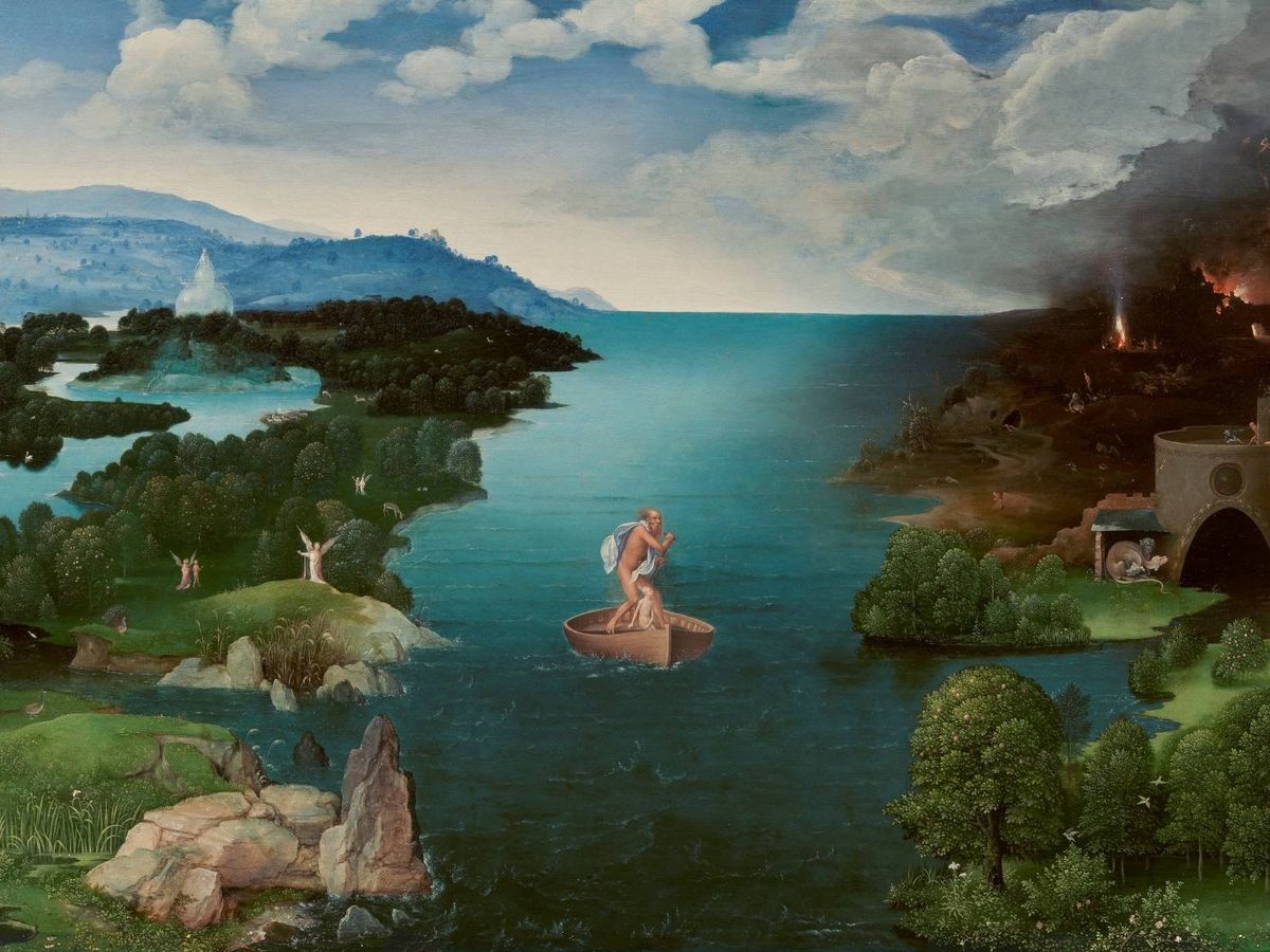 Foto: 'El paso de la laguna Estigia'. Joachim Patinir. 1520-1524. Museo del Prado.