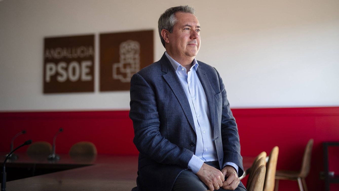 Foto: Juan Espadas, candidato del PSOE andaluz, en la sede socialista de Sevilla. (F. R.)
