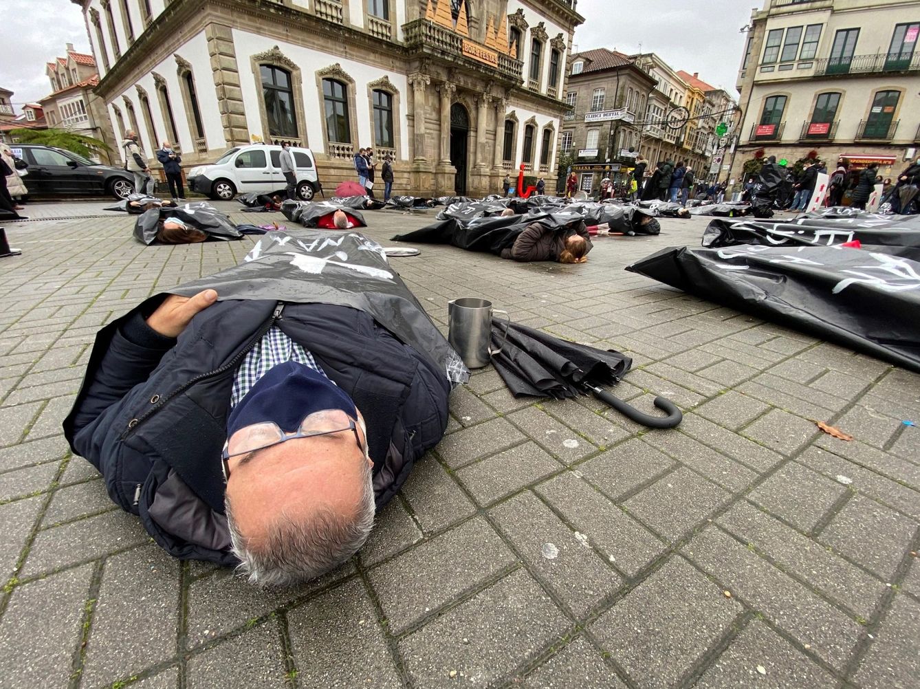 Protesta de hosteleros en Galicia. (EFE)