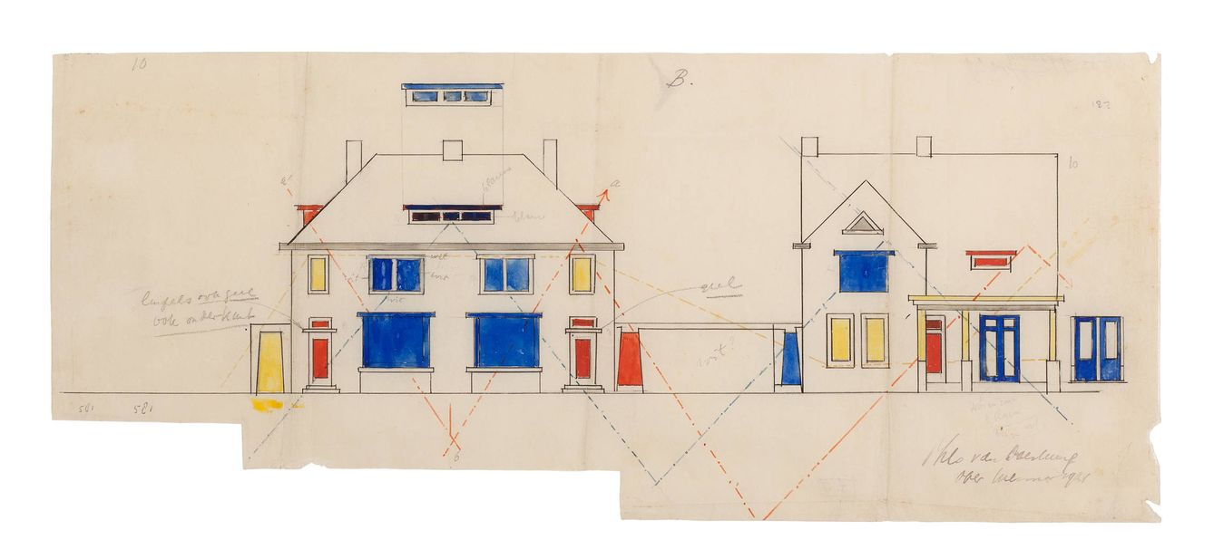 Composición de color de las fachadas del barrio de Torenstraat (Museo Dr8888)