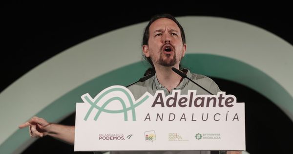 Foto: El líder de Podemos, Pablo Iglesias, durante su intervención en un acto electoral de Adelante Andalucía el pasado sábado en Sevilla. (EFE)