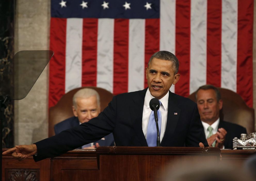 Foto: Obama durante el discurso del Estado de la unión