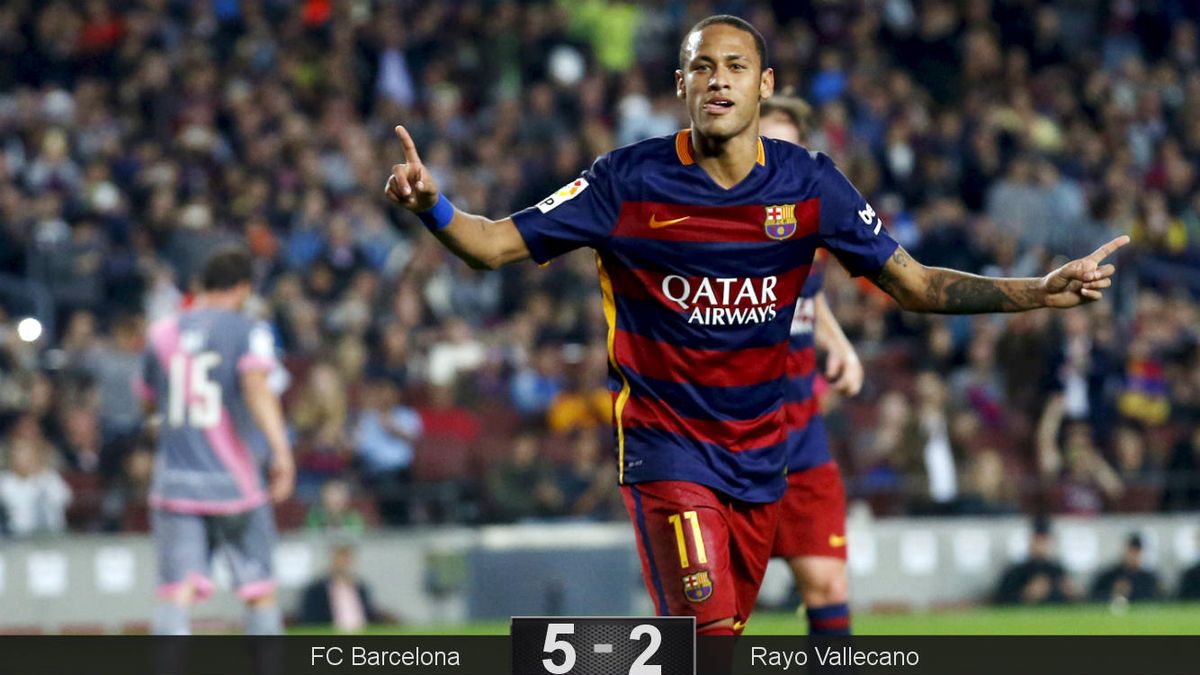 Exhibición nunca antes vista en Barcelona de Neymar, con cuatro goles ante el Rayo